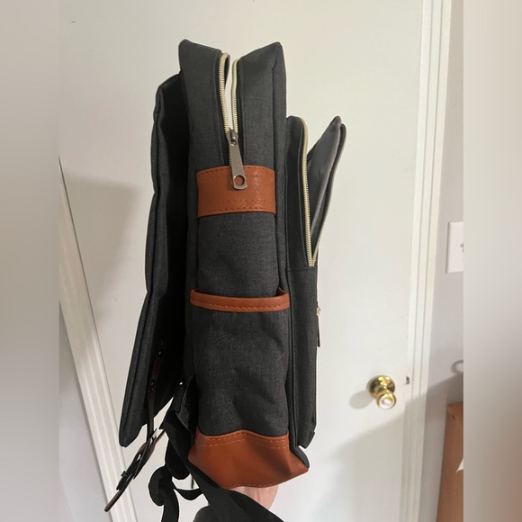 Grey and brown accented backpack with laptop sleeve! - Picture 4 of 4